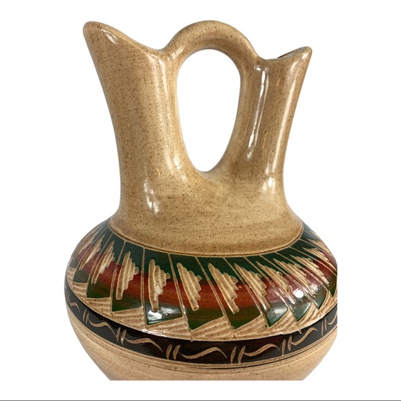 Native American Navajo Etched Wedding Vase Signed - Picture 6 of 7